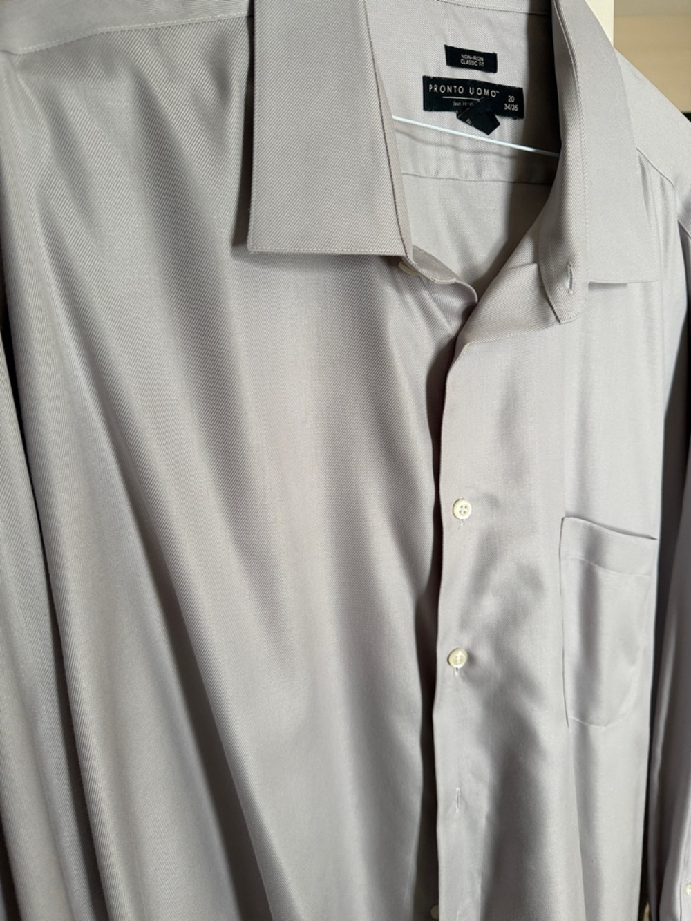 Pronto Uomo Men's Gray Dress Shirt with Pocket 4X - Picture 3 of 3